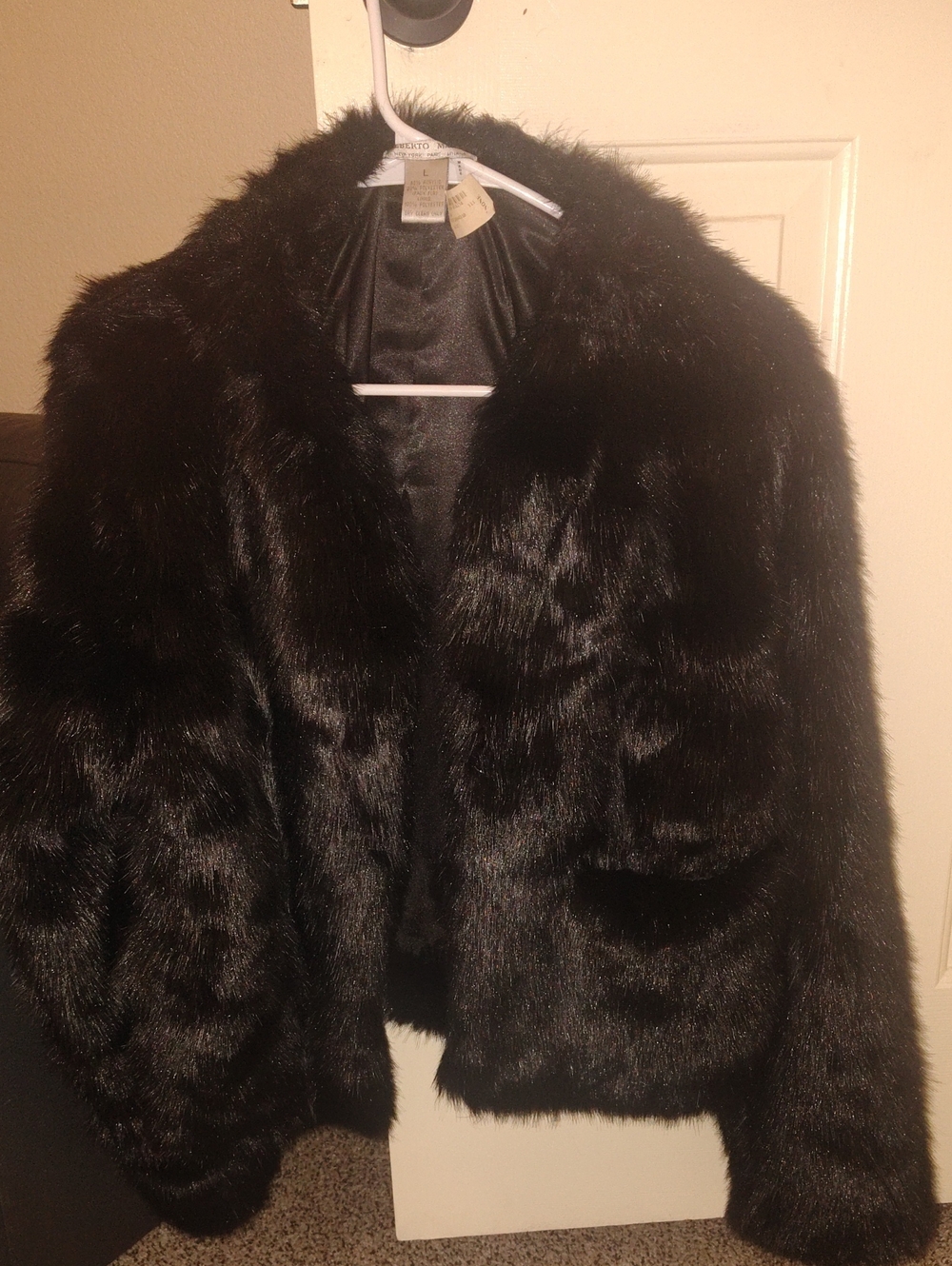Alberto Makali Black Faux Fur Teddy Jacket